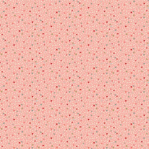 Sprinkles Ditsy Cotton Fabric - Pink - Makower 2514/P - Amelia Collection