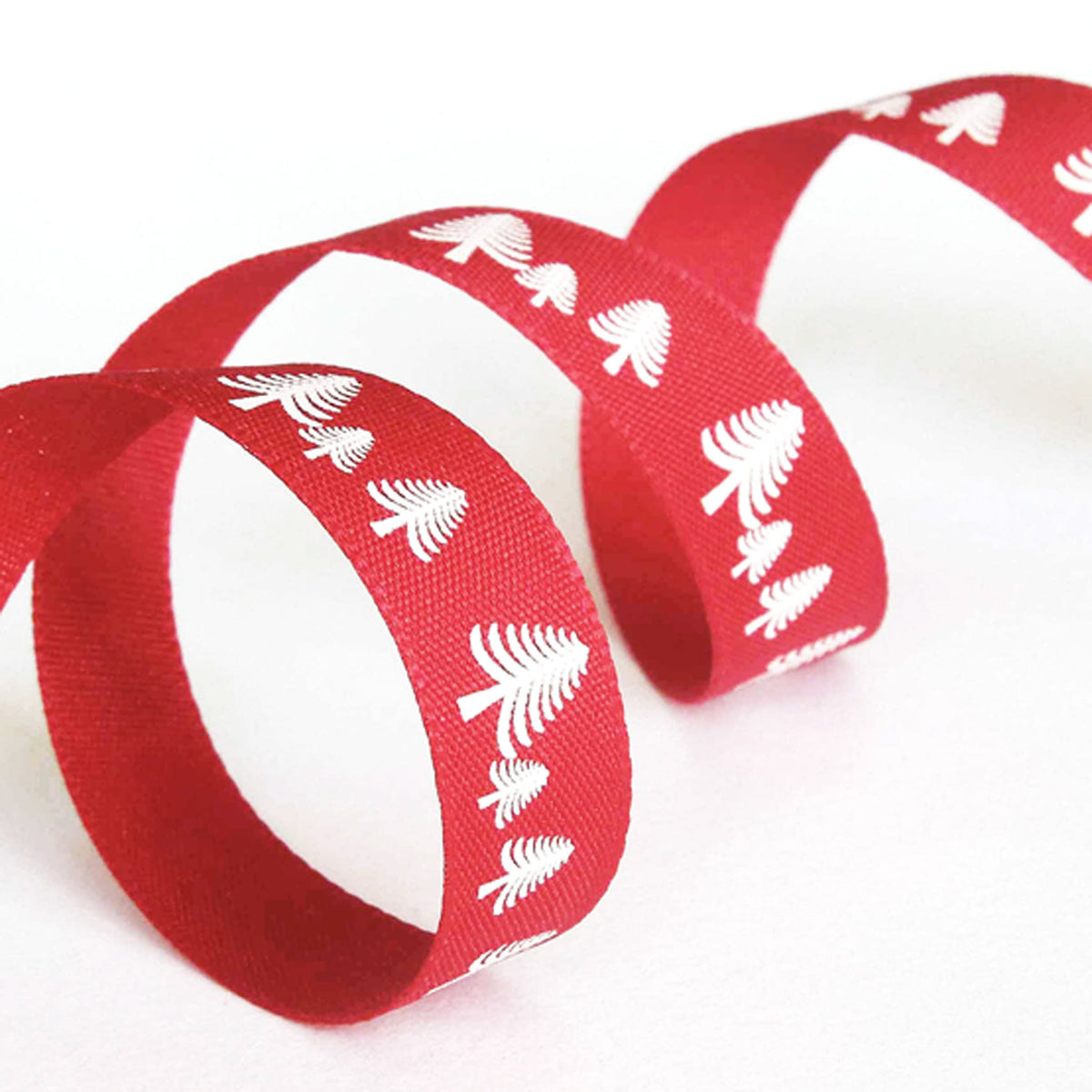 15mm Festive Forest Christmas Ribbon - Red - Berisfords – Fabric and Ribbon