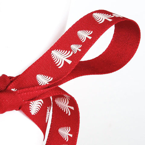 15mm Festive Forest Christmas Ribbon - Red - Berisfords