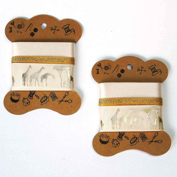 Gold Giraffe Metallic Ribbon Collection - Berisfords - 3.15 metres