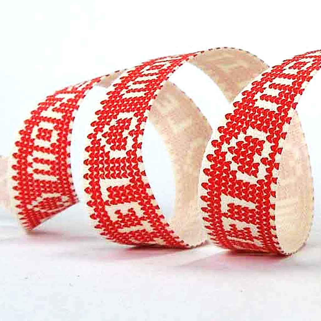 15mm Red Let It Snow Christmas Cotton Ribbon