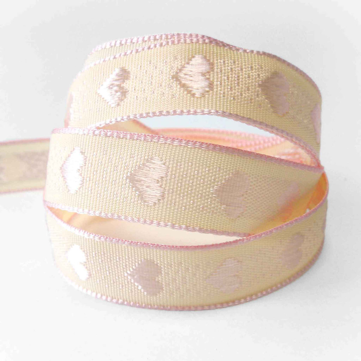 15mm Rustic Heart Ribbon - Pink - Berisfords – Fabric and Ribbon