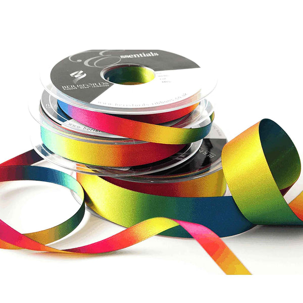 25mm Rainbow Ombre Satin Ribbon - Berisfords