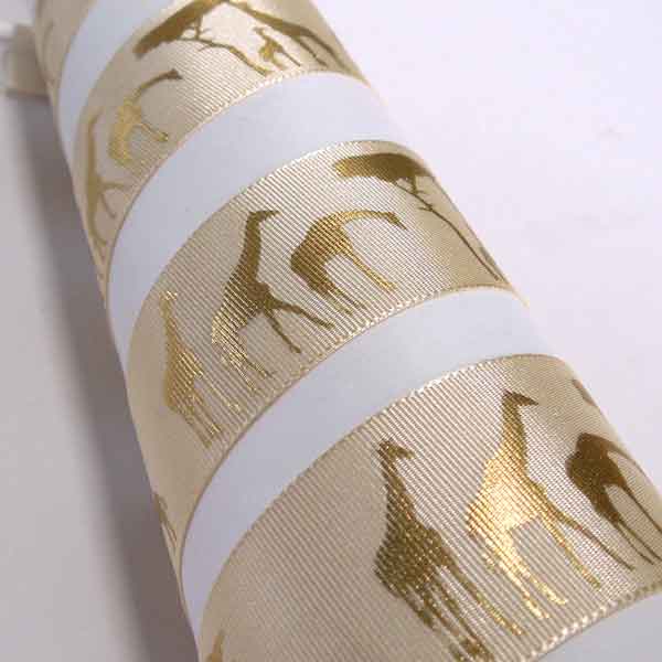 Gold Giraffe Metallic Ribbon Collection - Berisfords - 3.15 metres