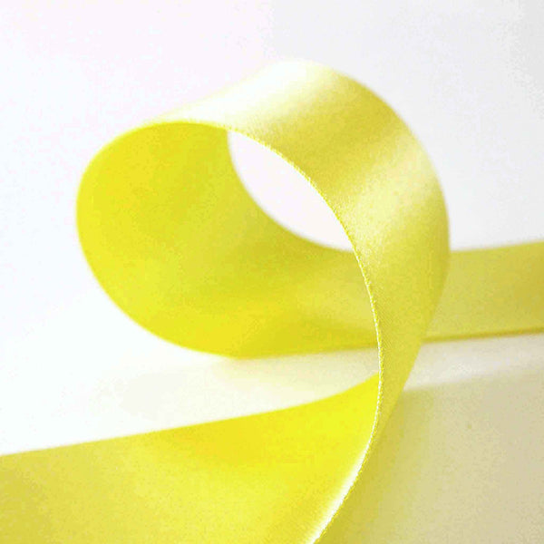 Satin Ribbon - Lemon Yellow 5 - Berisfords - 7mm - 10mm - 50mm