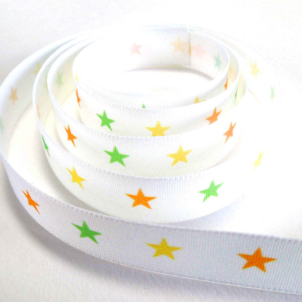 15mm White Star Baby Ribbon - Berisfords