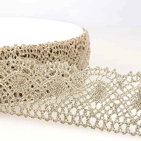35mm Linen Lace - Taupe - Stephanoise - S3310B000\045