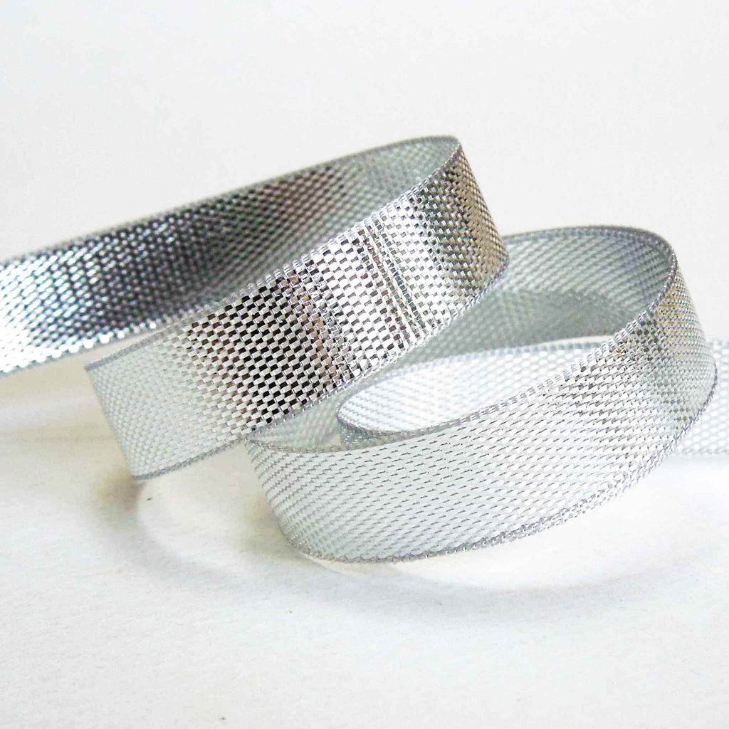 10mm Silver Lame Smooth Ribbon - Berisfords – Fabric and Ribbon