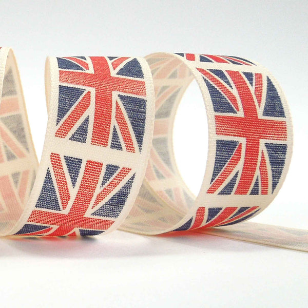 25mm Union Jack 15mm Red Soldiers Ribbon - Berisfords