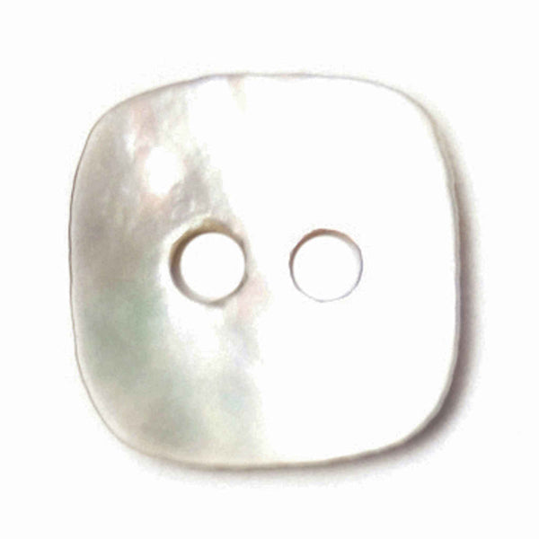 13mm Square Natural Shell 2 Hole Buttons - Pack of 8