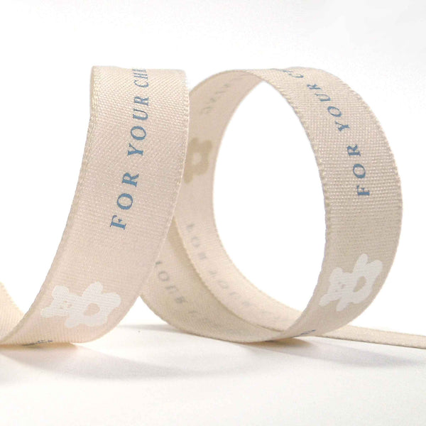 15mm For Your Christening Ribbon Baby Blue - Berisfords