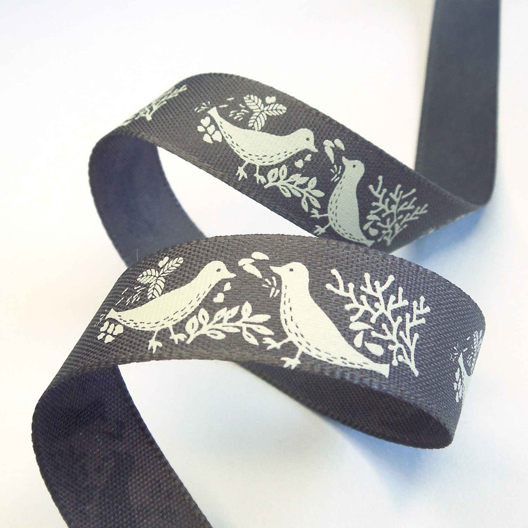 15mm Turtle Dove Smoked Grey Ribbon by Berisfords