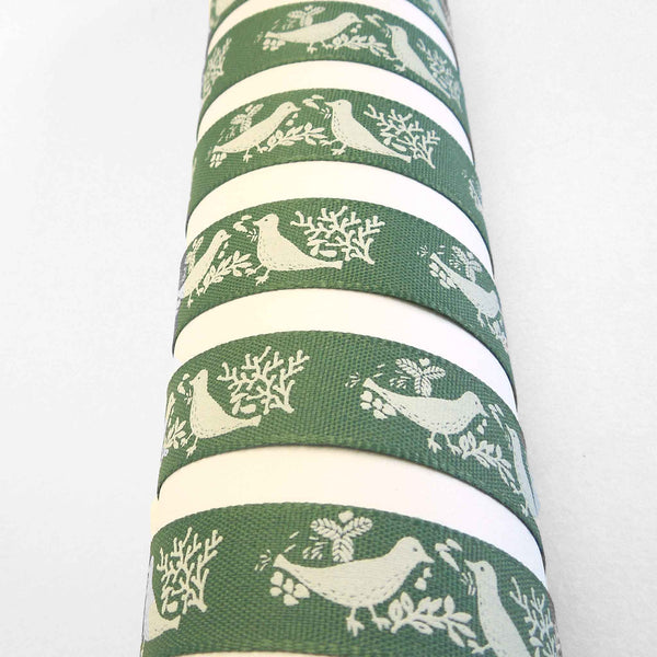 15mm Turtle Dove Sherwood Green Ribbon by Berisfords