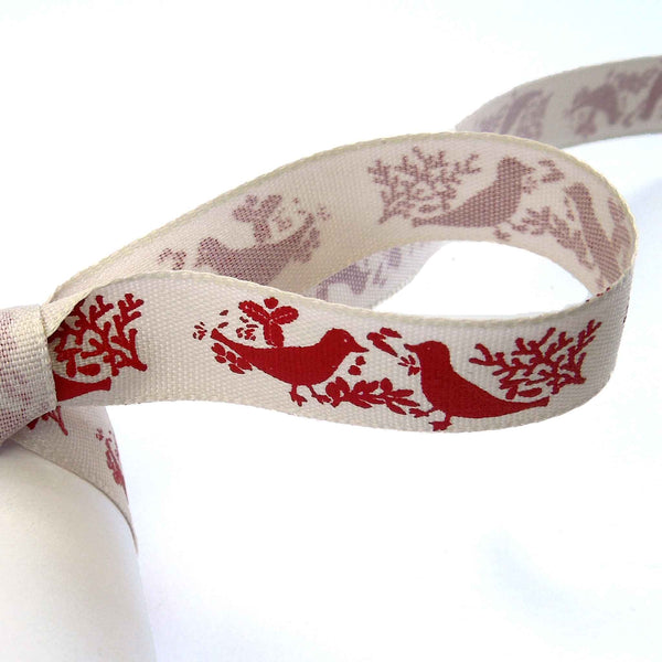 15mm Turtle Dove Red Ribbon by Berisfords