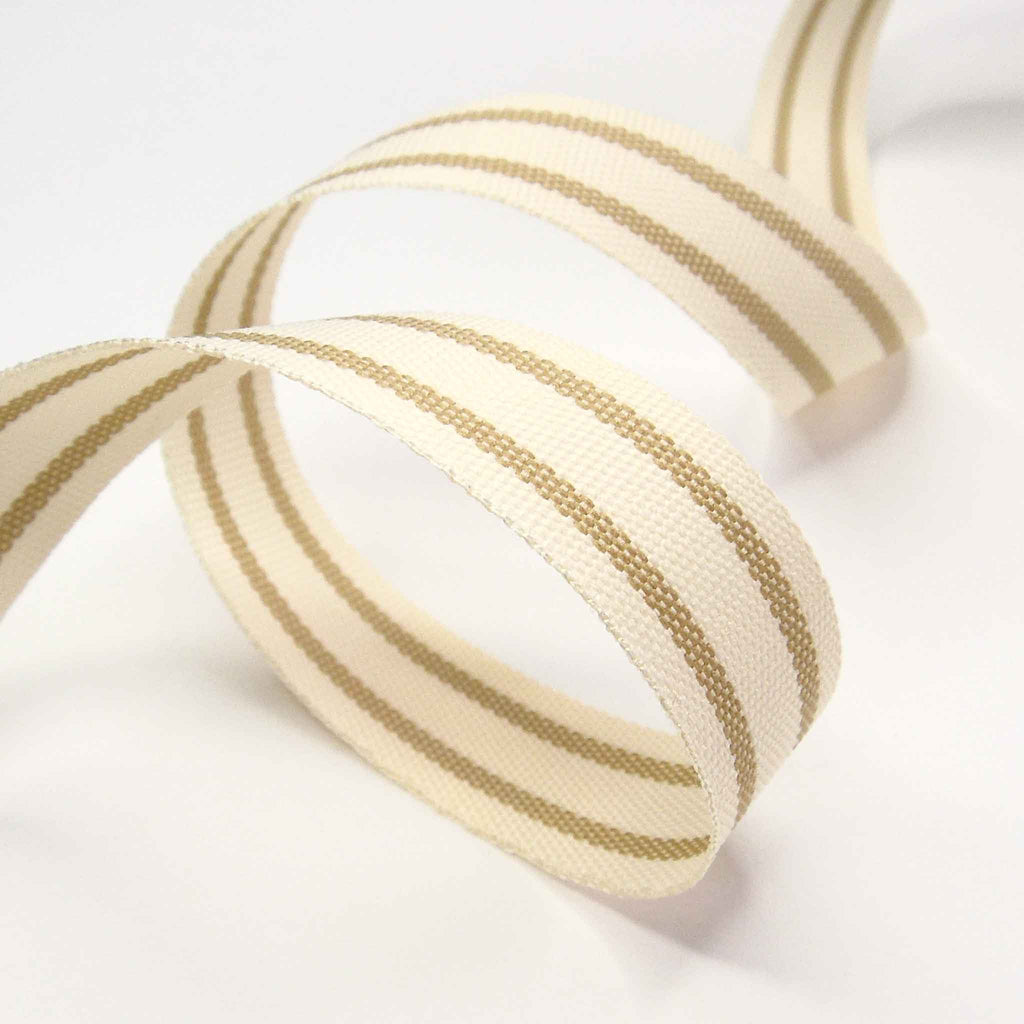 15mm Tea Towel Stripe Oatmeal Ribbon – Fabric and Ribbon