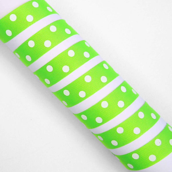 16mm Spotty Fluorescent Polka Dot Ribbon Green - Berisfords