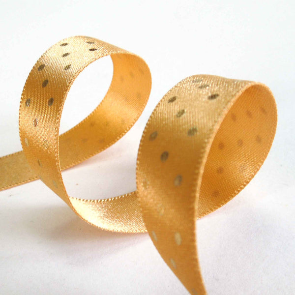 15mm Shimmer Spot Ribbon -Gold/Gold - Berisfords