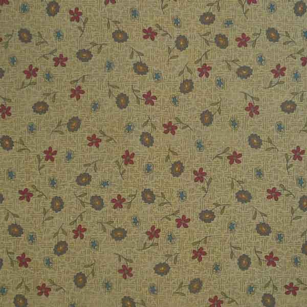 Red Daisies on Green Cotton Fabric -Sunny Side Up Buggy Barn Bloomers - Henry Glass 1553