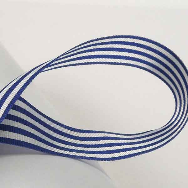 Striped Ribbon Royal Blue Berisfords 9mm 16mm - 25mm