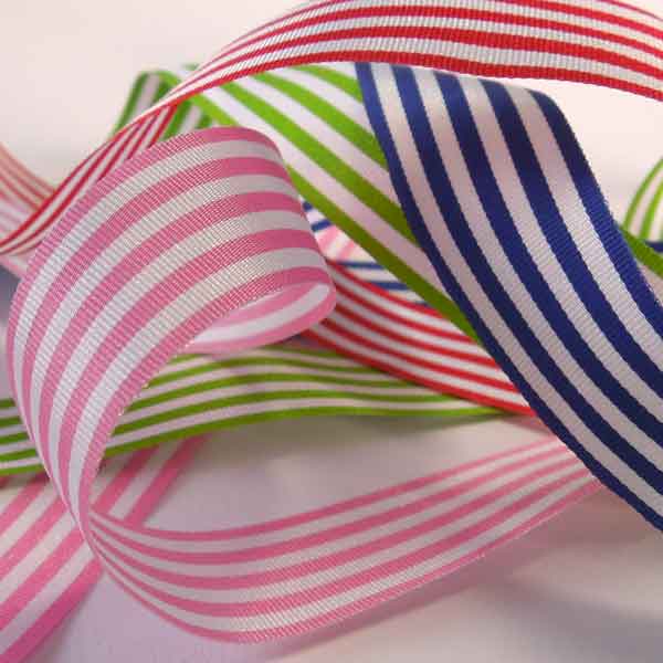 Striped Ribbon - Pale Pink - Berisfords - 25mm – Fabric and Ribbon