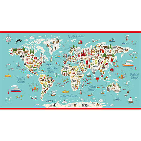 Map Panel Makower 2398/1 - Around the World Collection