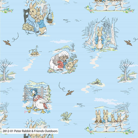 Beatrix Potter Peter Rabbit Friends Outdoors –Cotton Fabric - 2812-01