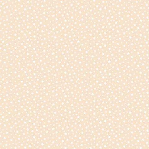 Nude Pink with White Stars Cotton Fabric by Makower, 306/P3 Essentials Collection