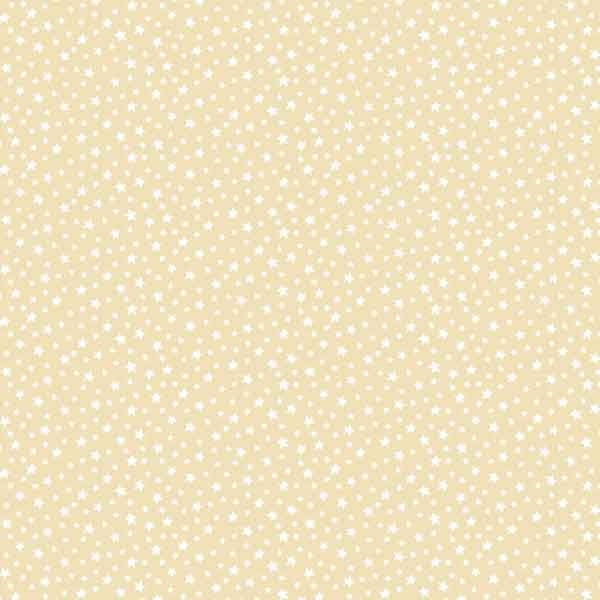 Cream with White Stars Cotton Fabric by Makower, 306/Q6 Essentials Collection