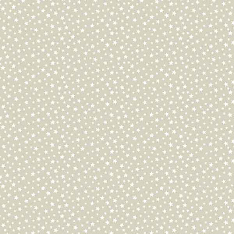 Oyster with White Stars Cotton Fabric by Makower, 306/Q7 Essentials Collection