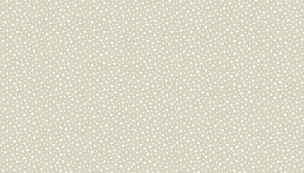 Oyster with White Stars Cotton Fabric by Makower, 306/Q7 Essentials Collection