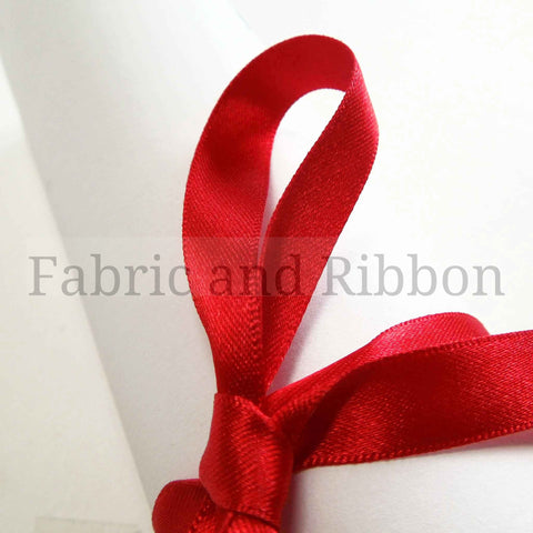 Satin Ribbon Red 15 Berisfords 3mm 7mm - 10mm