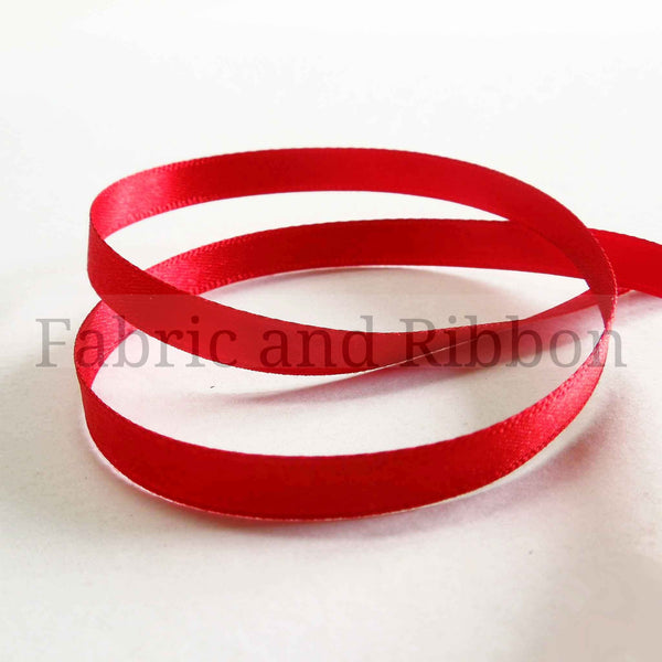 Satin Ribbon Red 15 Berisfords 3mm 7mm - 10mm