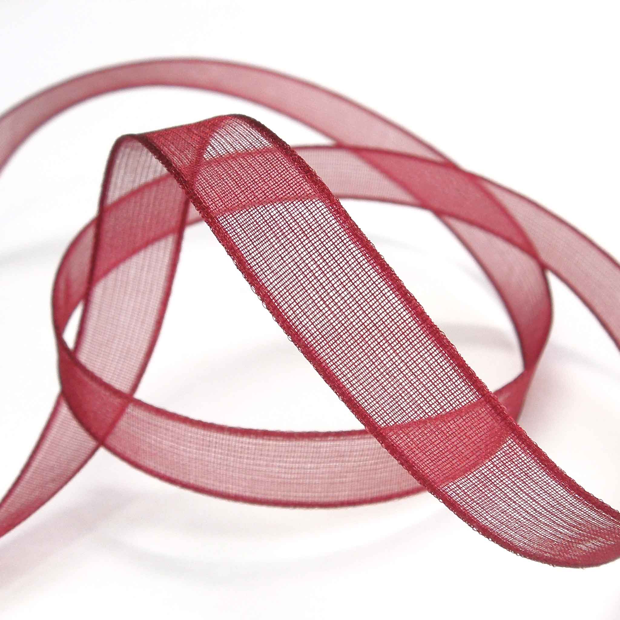Super Sheer Ribbon - Burgundy - Berisfords - 10mm