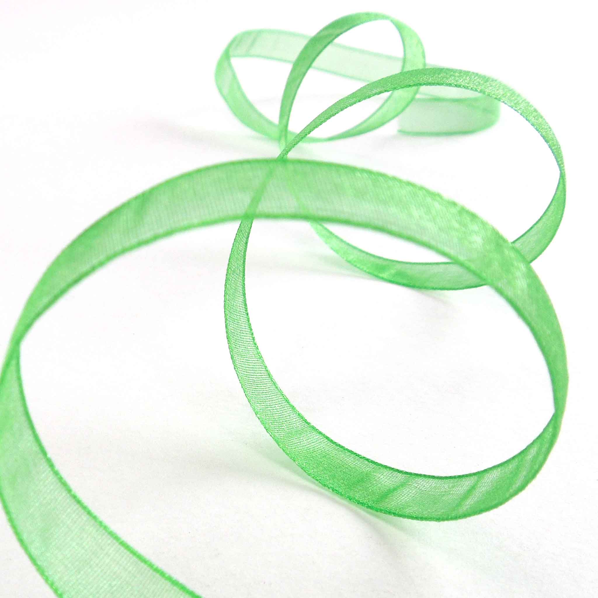 Super Sheer Ribbon Meadow Green Berisfords 10mm - 15mm