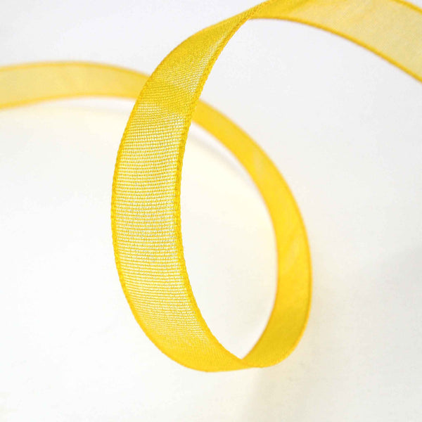 Super Sheer Ribbon Yellow Berisfords 10mm - 25mm