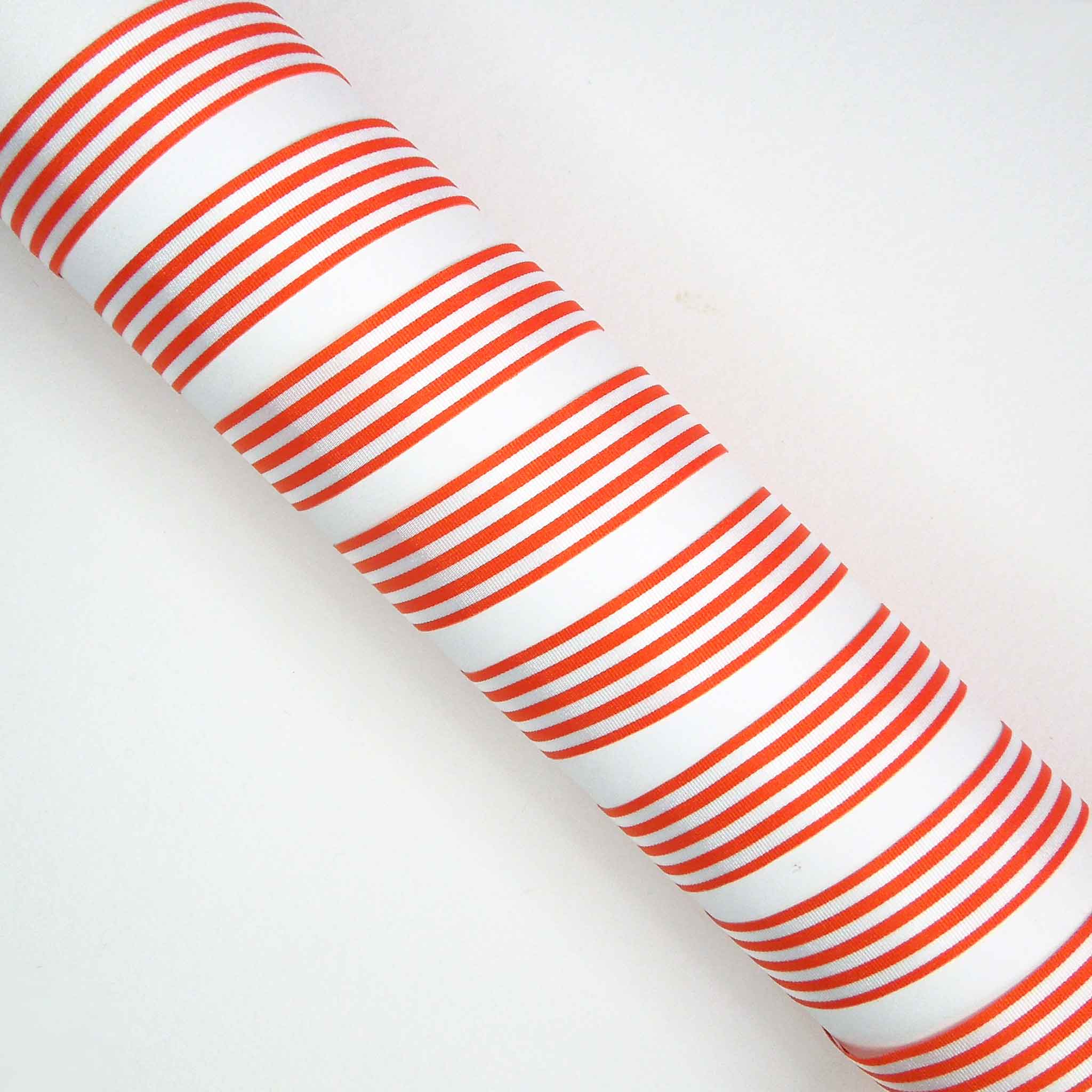Striped Ribbon - Orange - Berisfords - 9mm - 16mm - 25mm