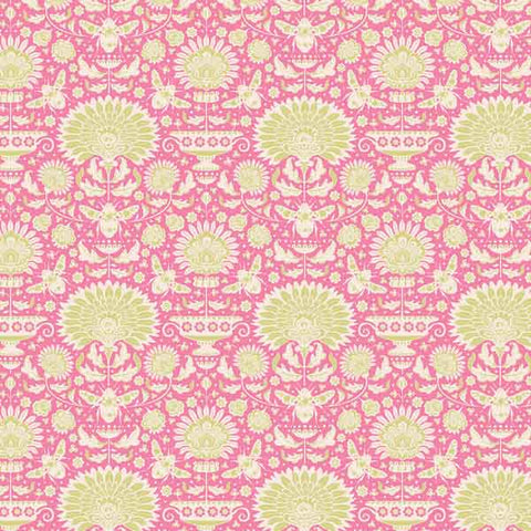 Garden Bees Pink Cotton Fabric, Bumblebee Collection, Tilda 481318