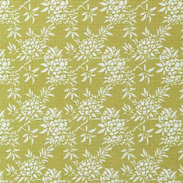 Flower Bush Green Cotton Fabric, Harvest Collection, Tilda 481504