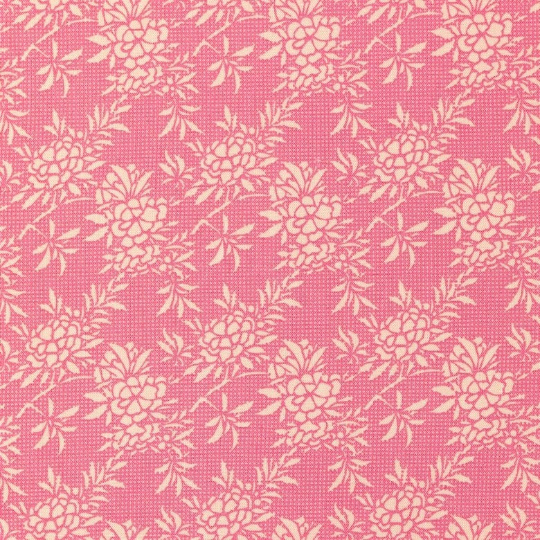 Flower Bush Pink Cotton Fabric, Harvest Collection, Tilda 481507