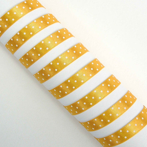 Micro Dot Ribbon Gold Berisfords 10mm 15mm - 25mm