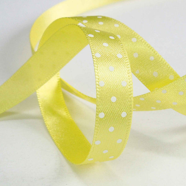 Micro Dot Ribbon Lemon Yellow Berisfords - 10mm