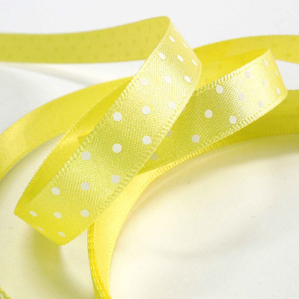 Micro Dot Ribbon Lemon Yellow Berisfords - 10mm