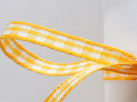 Gingham Ribbon - Gold - Berisfords - 5mm