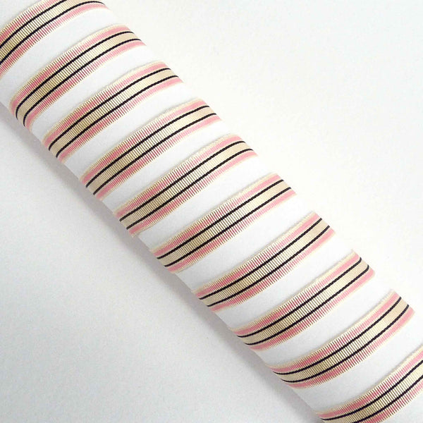10mm Deckchair Stripe Ribbon Pink - Berisfords