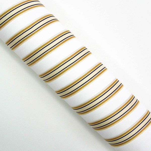10mm Deckchair Stripe Ribbon Gold - Berisfords