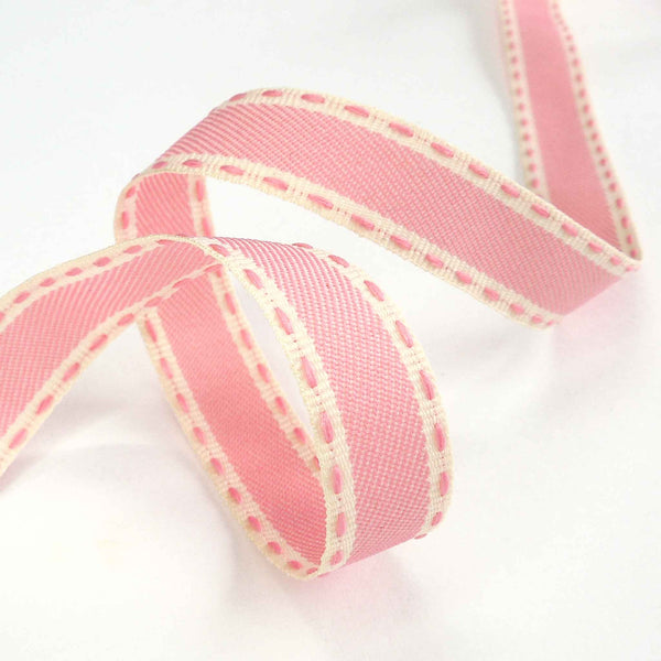 Vintage Stitch Ribbon Pink Berisfords - 25mm