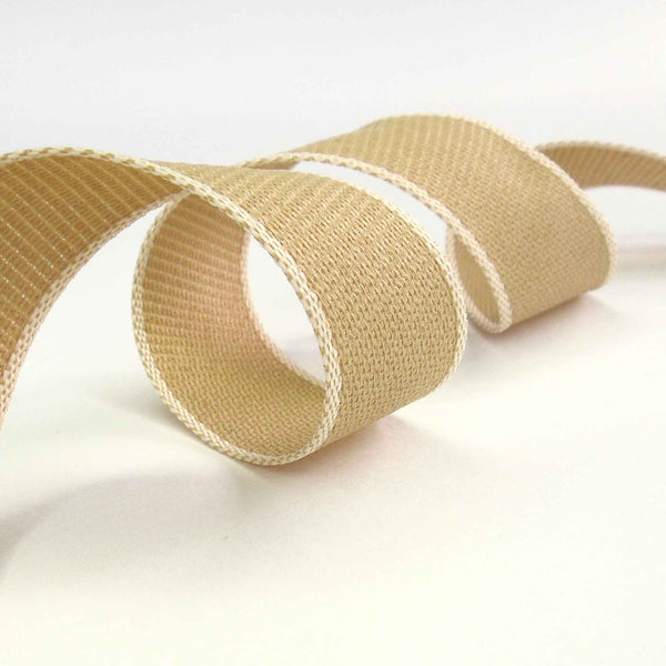 Hopsack Ribbon Ivory by Berisfords 15 mm, 25 mm width