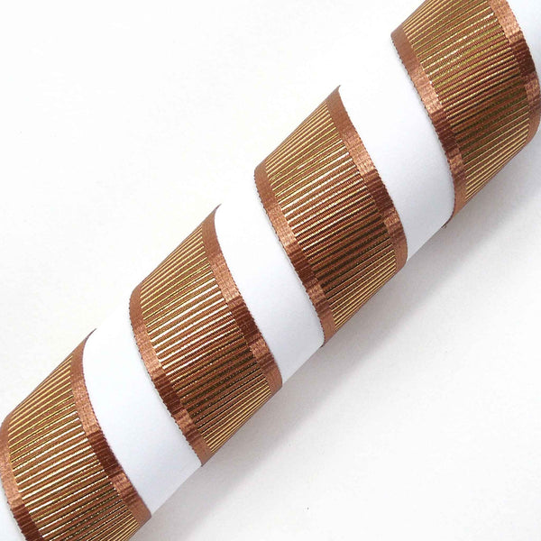 Shine Metallic Grosgrain Ribbon Copper Berisfords 15mm - 25mm