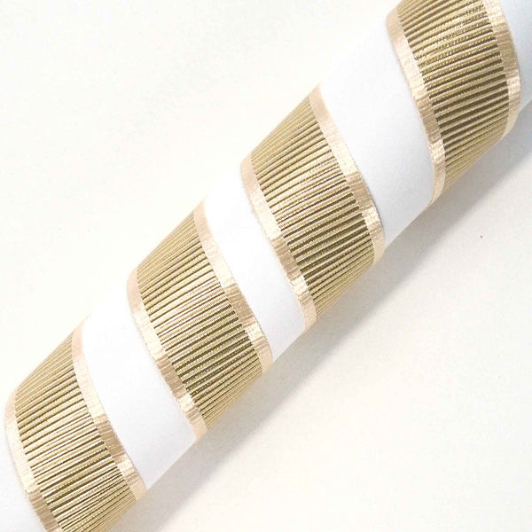 Shine Metallic Grosgrain Ribbon Cream Berisfords 15mm - 25mm