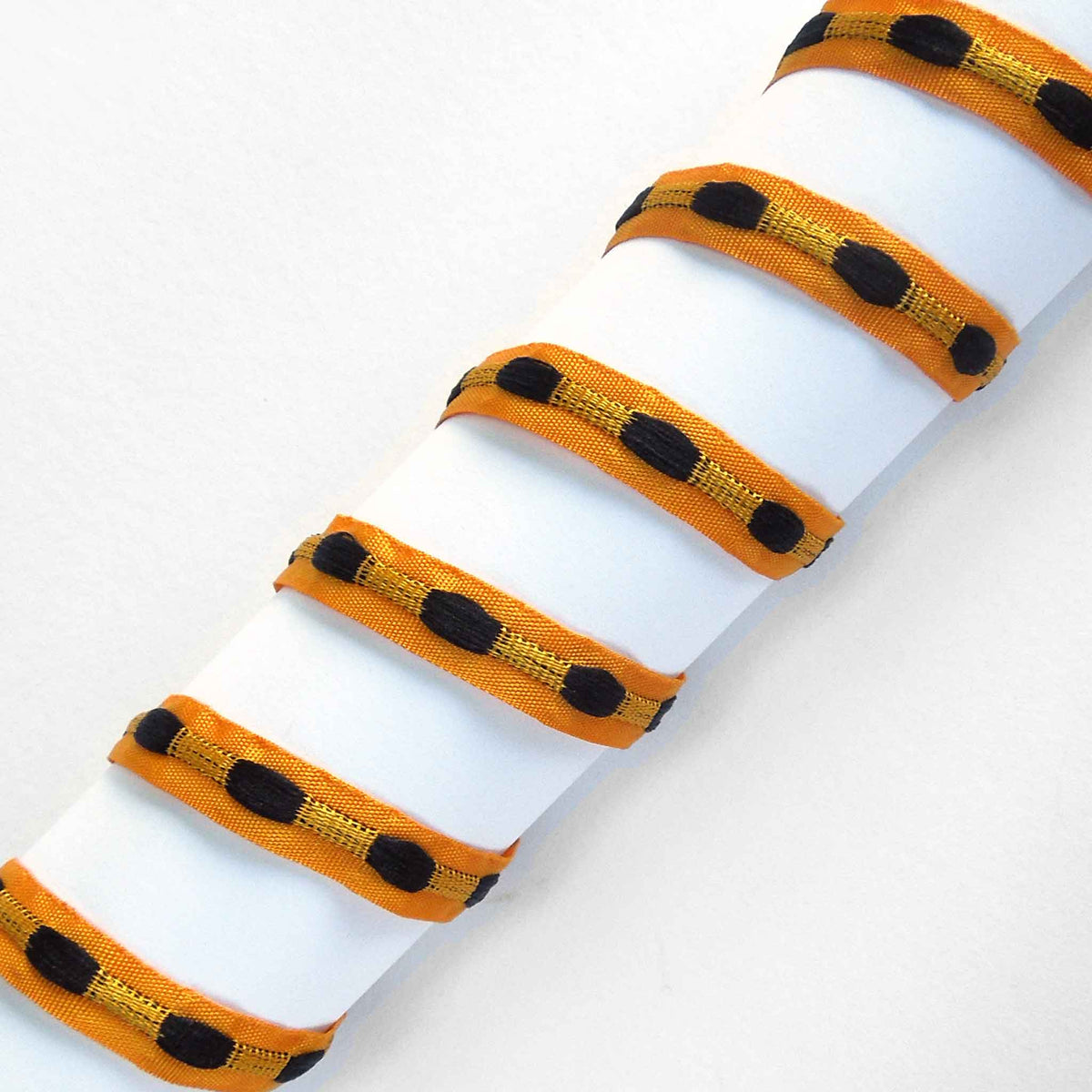 10mm Bobble Ribbon - Marigold/Black - Berisfords – Fabric and Ribbon